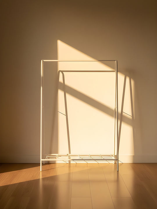 SteweHome Cremasteră de Podea din Metal Albă 100x152cm