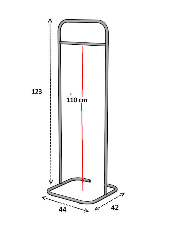 SteweHome Κρεμάστρα Δαπέδου από Μέταλλο Μαύρη 44x44x123cm