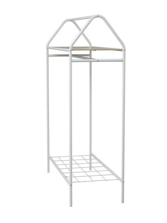SteweHome Κρεμάστρα Δαπέδου από Μέταλλο Λευκή 104x143cm