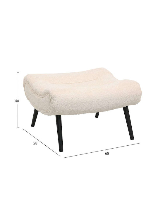 Polstersessel mit Fußhocker Ecru 97x80x100cm