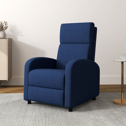 Relax Armchair with Footstool Blue 64x86x102cm