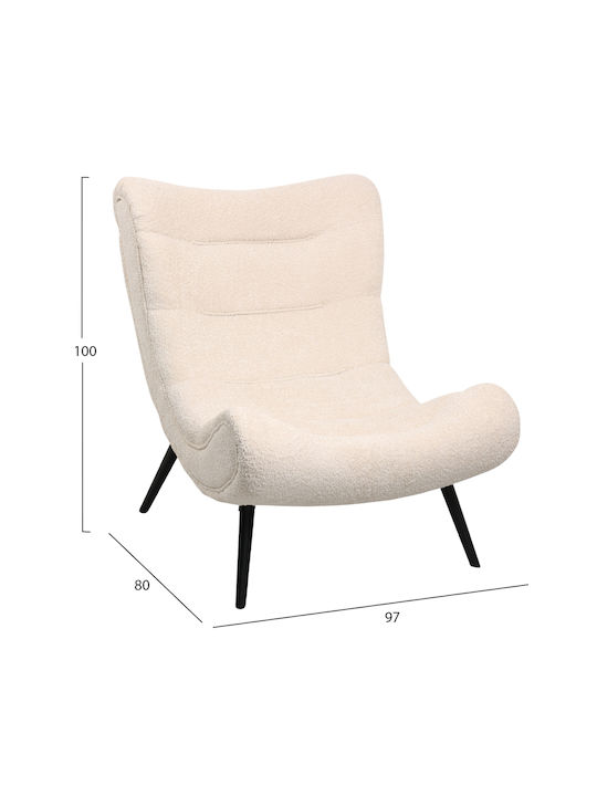 Brym Entspannungs-Sessel mit Fußhocker Ecru 97x80x100cm