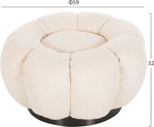 Grymm Sessel Relax Drehbar mit Fußhocker Ecru 95x92x68cm
