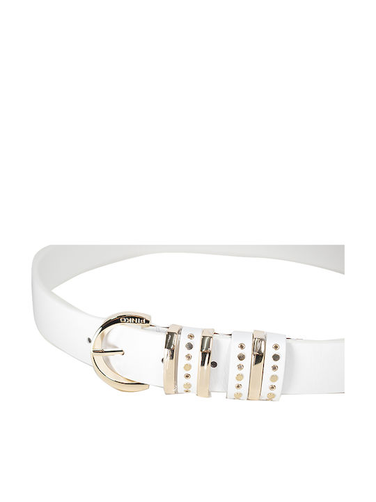 Leather Women's Belt White
