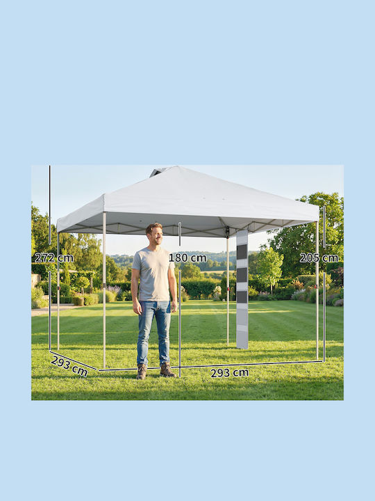 Outsunny Πτυσσόμενο Κιόσκι Κήπου Pop-up Μπεζ 3x3m