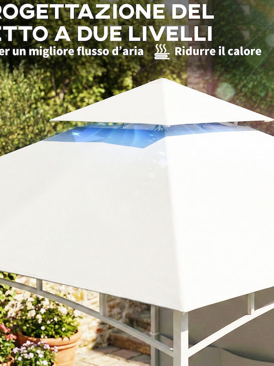 Outsunny Gazebo de Grădină Bej 3x3m