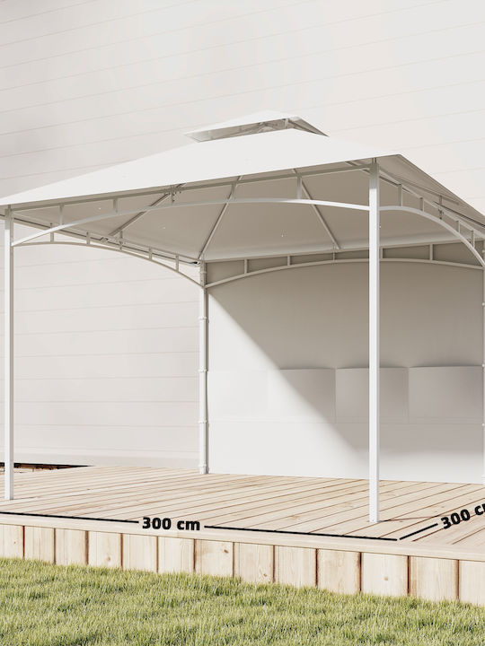 Outsunny Gazebo de Grădină Bej 3x3m