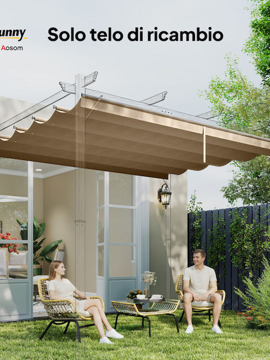 Outsunny Gazebo de Grădină Maro 4x3m