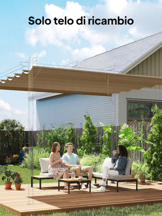 Outsunny Gazebo de Grădină Maro 4x3m