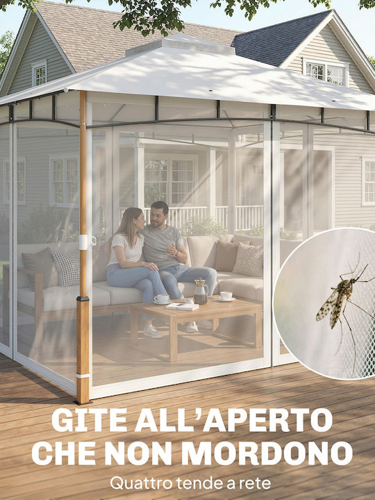 Outsunny Κιόσκι Κήπου Μπεζ 3x3.6m