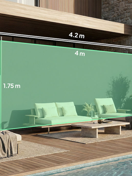 Outsunny Πλαϊνή Τέντα Βεράντας Γκρι 4.2x1.85m
