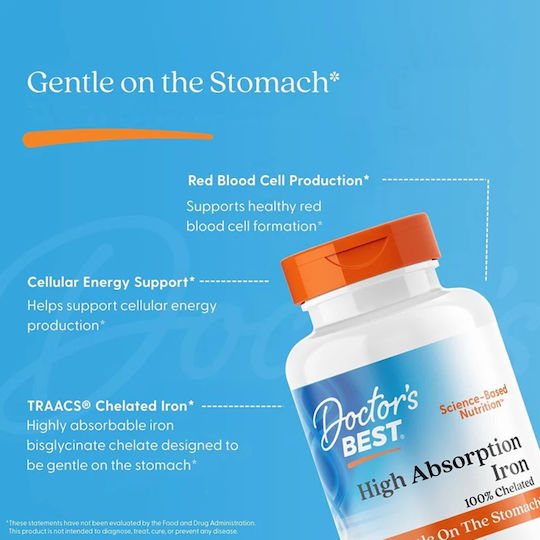 Doctor's Best High Absorption Iron 27mg 120 ταμπλέτες