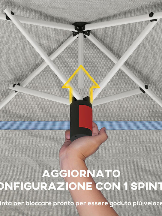 Outsunny Πτυσσόμενο Κιόσκι Κήπου Pop-up Γκρι 3.5x3.5m