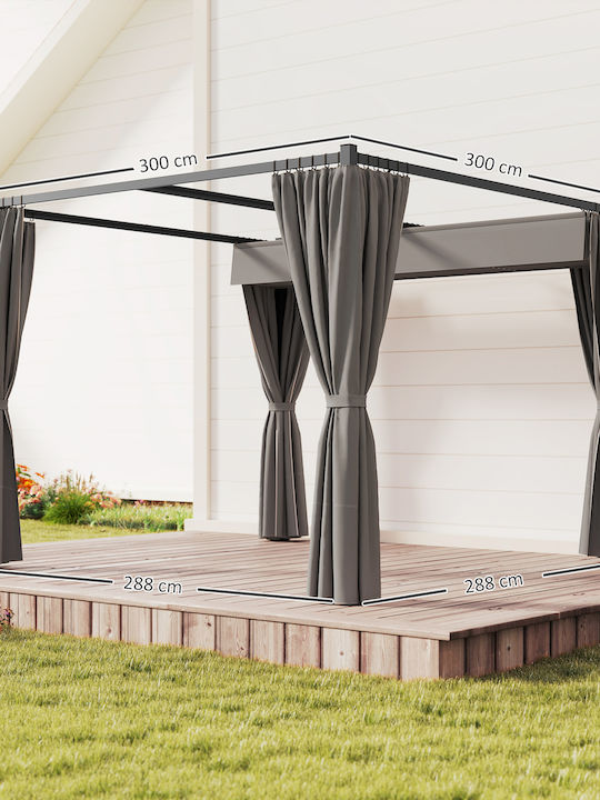 Outsunny Garden Gazebo Gray 3x3m