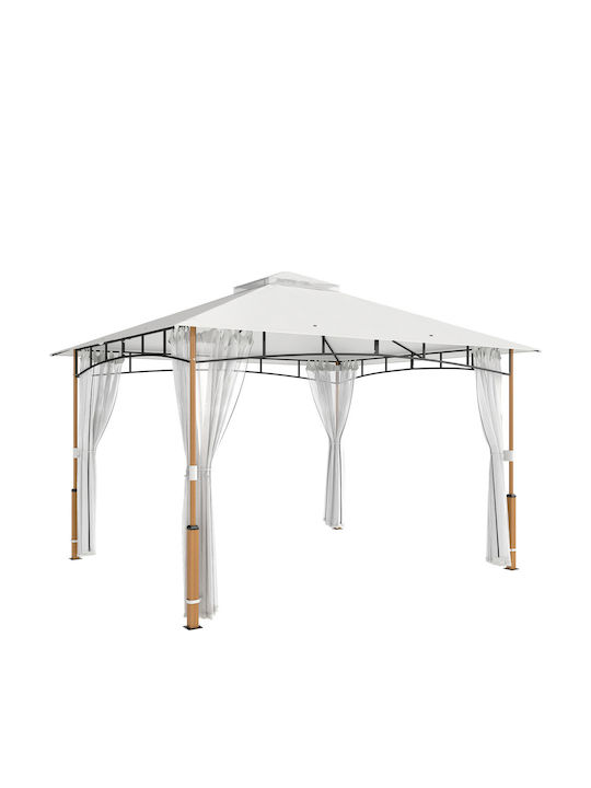 Outsunny Garten Gazebo Beige 3x3.6m