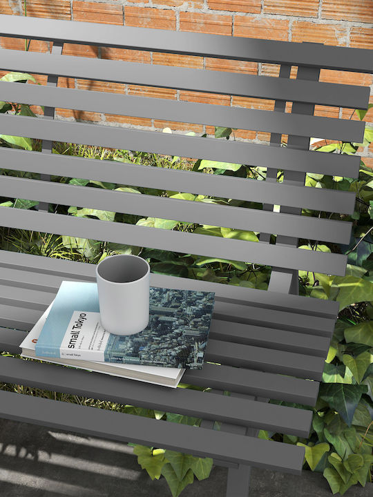 Outdoor Metal Gray Bench 123x67x79cm