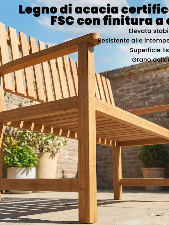 Outdoor Wooden Bench 112x64x92cm