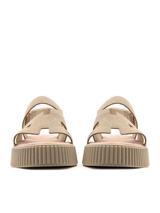 Bacali Collection Sommer Damenplattformen Beige BCL-A26-34-Beige-S