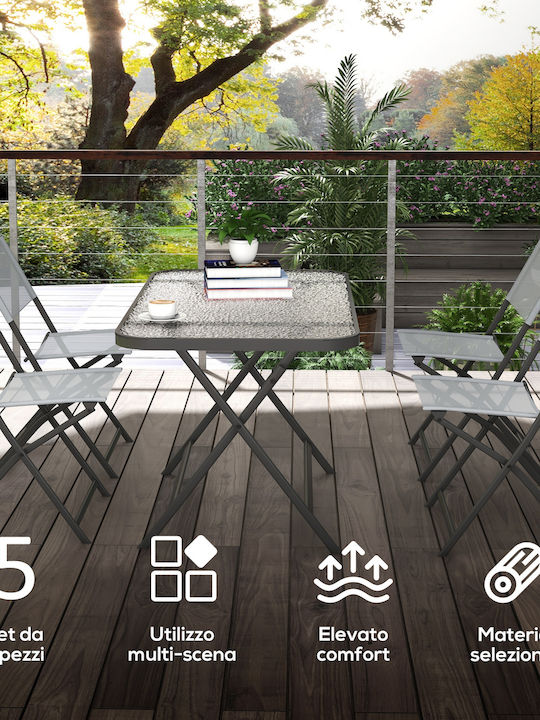 Garten- und Outdoor-Möbelsets 5 Stück Gray