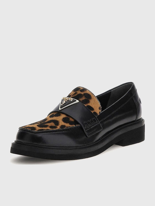 Damen Mokassins aus Leder in Schwarz Farbe