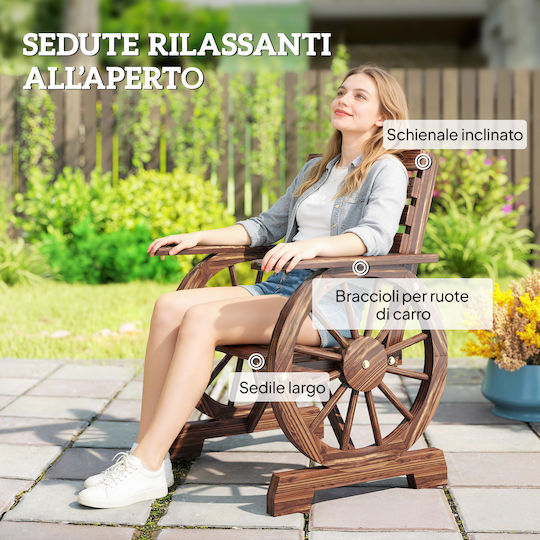 Outdoor Wooden Charcoal Outdoor Chair 66x55x90cm