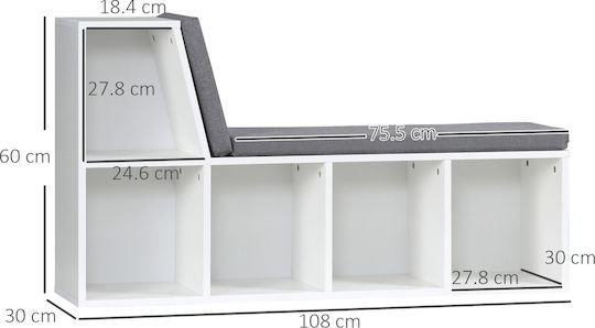 Βιβλιοθήκη Γκρι 108x30x60εκ.