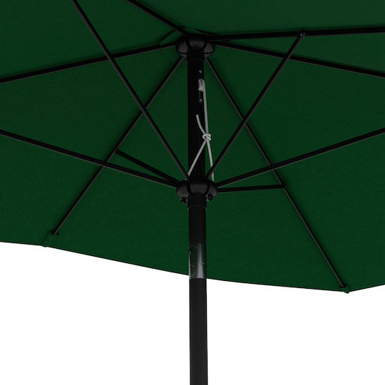 Square Aluminum Garden Parasol Green 2x3m