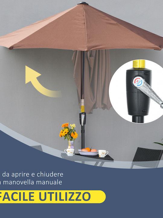 Hanging Circular Metal Brown Garden Umbrella F2m