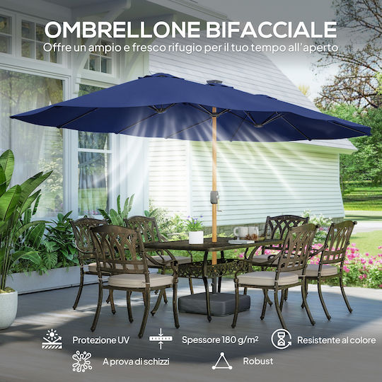 Professional Circular Metal Garden & Terrace Parasol Blue Diameter 2.8m