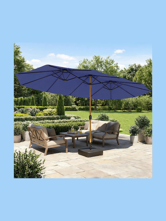 Professional Circular Metal Garden & Terrace Parasol Blue Diameter 2.8m