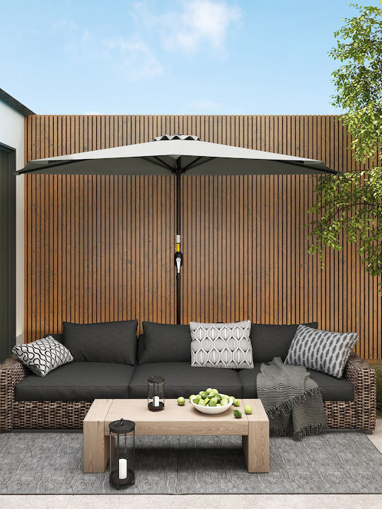 Wall Mounted Circular Metal Grey Parasol F2.7m