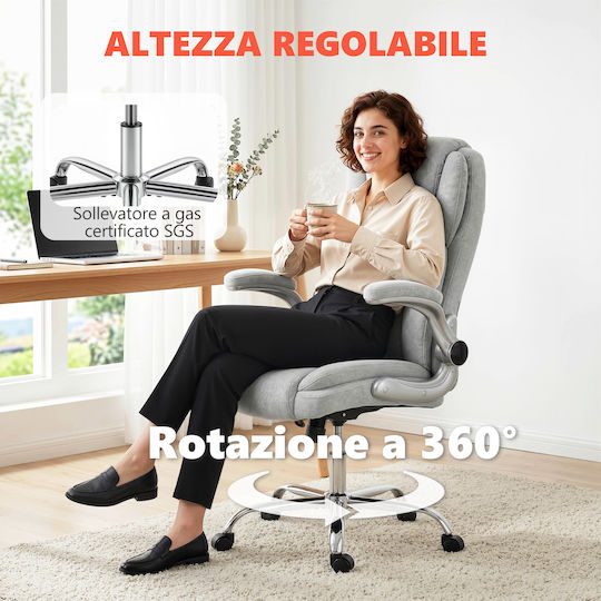 HomCom HomCom Office Chair with Adjustable Arms Cream White