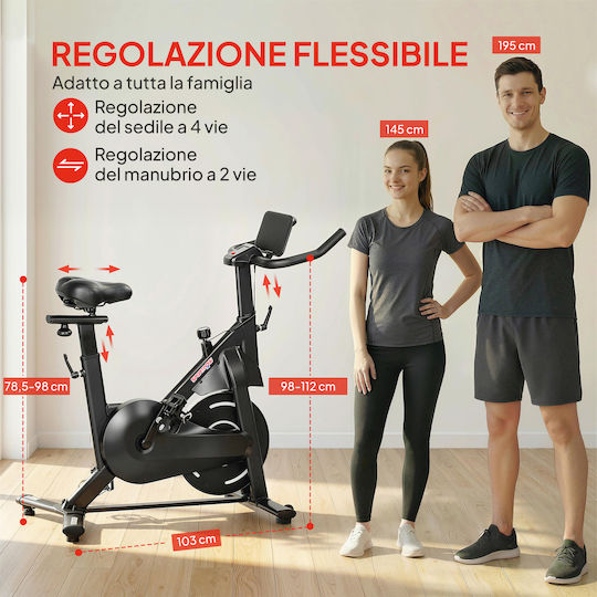 Sportnow Bicicletă Fitness Verticală Magnetică cu Roti