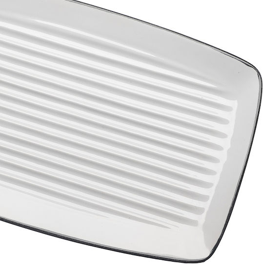 Beauty Home Aura Art 7703 Πιάτο Ρηχό από Πορσελάνη Λευκό με Διάμετρο 31cm