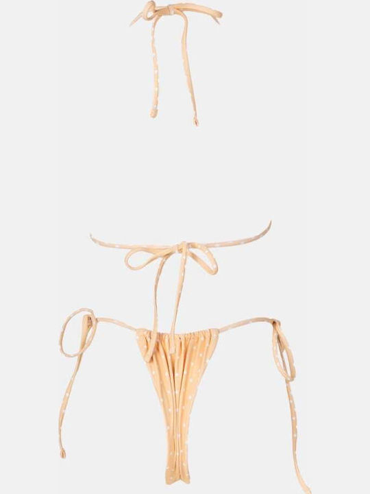 Bikini-Set Dreieck Polka Dot Gelb
