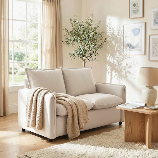 Двуместен Диван Крем 131x73x80см