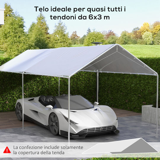 Outsunny Κάλυμμα για Κιόσκι Λευκό 3x6m