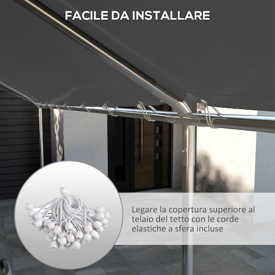 Outsunny Material Pentru Copertină Gri 3x6m