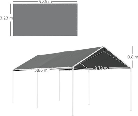 Outsunny Material Pentru Copertină Gri 3x6m