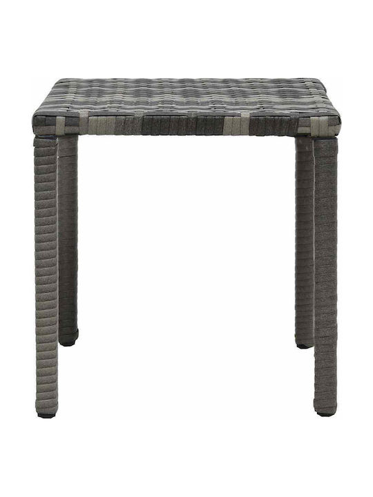 Rattan Deckchair with Pillow & Wheels Gray Set with Table 2 Pieces