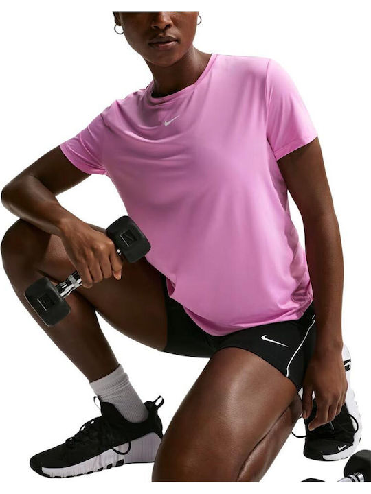 One Classic Women's Blouse Short Sleeve Purple