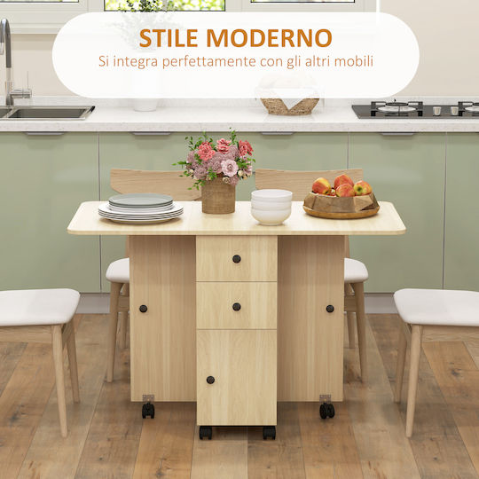 Kitchen Table Extendable Collapsible Wooden Wood Colour 120x60x76.5cm