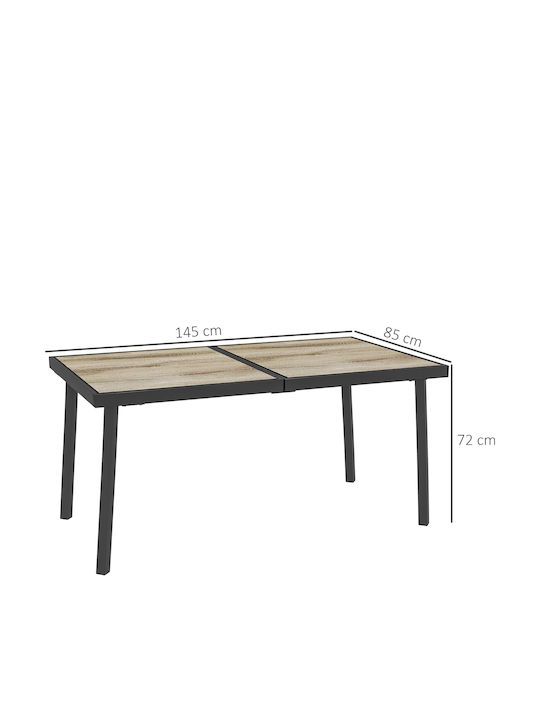 Ξύλινο Τραπέζι Γκρι 145x85εκ.