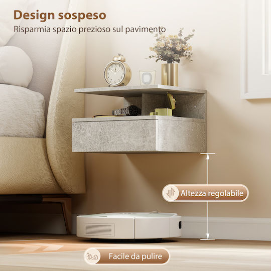 Bedside Tables Wooden Gray 2 Pieces 35x32x22.5cm
