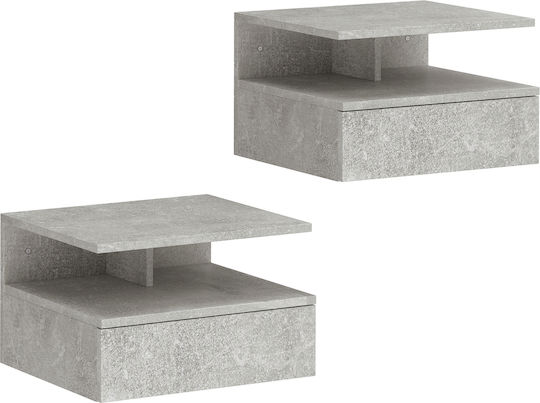 Bedside Tables Wooden Gray 2 Pieces 35x32x22.5cm