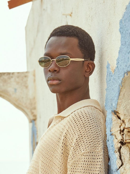 Hawkers Hawkers Männliche Sonnenbrille mit Goldenem Metallrahmen