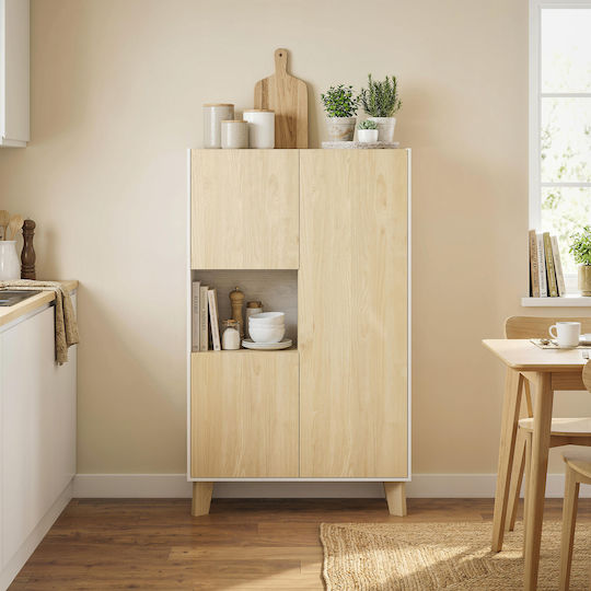 Bodenständiger Küchenschrank Weiß 80x40x135cm
