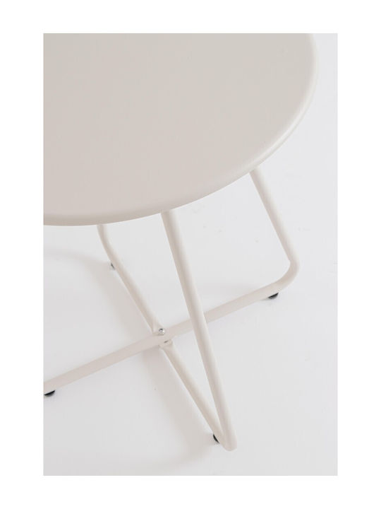 Round Side Table Jable Metal Sand W45xL45xH50cm