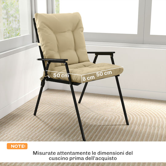 Outsunny Καρέκλας Κήπου Μπεζ 50x120εκ.