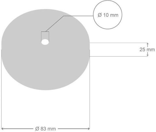 Ceiling Rose Mini Ø8.3cm One Hole Creative Cables Cubalux 150197 Black